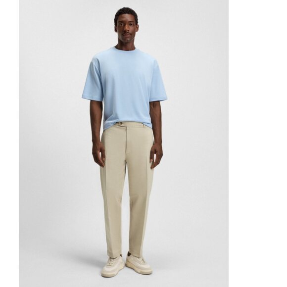 Hugo Boss C-Kleon Straight-Fit Trousers Stretch Cotton Dobby Beige Sz 34 NWT - Picture 5 of 15